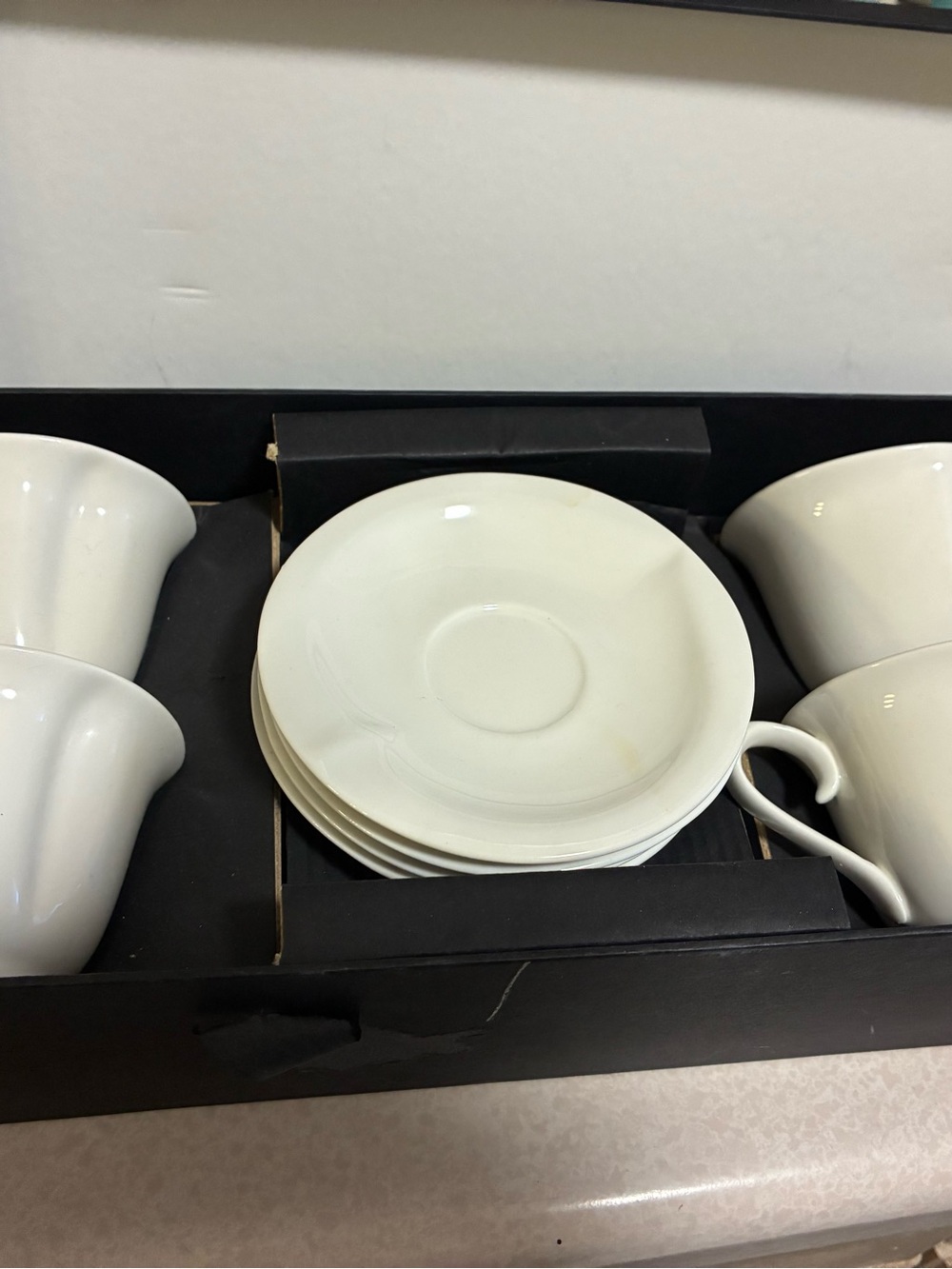 White Porcelain Teacup and Saucer Set
